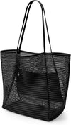 KALIDI Beachnylon Mesh Tote Bag, Casual Tote Bag Hobo Women Foldable MAX 23L Shoulder Bag for Beach Picnic Vacation