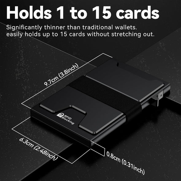 Smart Card Wallet for Men Slim: Minimalist Wallet for Men - RFID Blocking Pop up Front Pocket Wallet, Metal Wallet 11 Card Holder