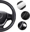 Elantrip Sport Leather Steering Wheel Cover 14 1/2 Inch to 15 Inch Universal, Padded Soft Grip Breathable for Car Truck SUV Jeep, anti Slip Odorless Black
