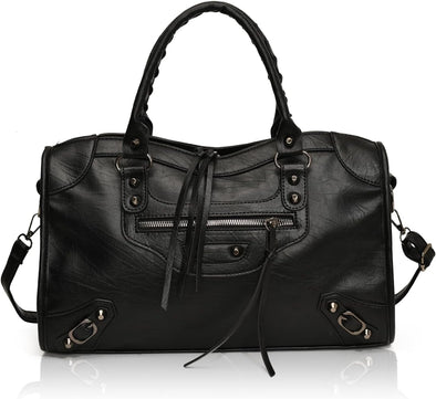 Crossbody Tote Bag for Women – Rivet Studded Hobo Shoulder Purse, Trendy Goth Work Boston Bag