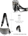 Spacious Checkered Nylon Crossbody Bag Bum Bag Checkered Handbags Wallets for Women