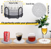 Mckanti 8 Pcs Drink Coasters with Holder, 4 Colors Absorbent Coasters, Minimalist Cotton Woven Coaster Set for Living Room Decor, Tabletop Protection Suitable for Kinds of Cups, 4.3 Inches