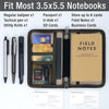 Journal Cover for Field Notes Notebooks Moleskine Cahier 3.5 X 5.5 with Zipper Pen Holder, Water Resistant Pocket Notebook Cover for Journal Notebook Planner, Classy Waxed Canvas, Olive