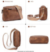 BOSTANTEN Small Crossbody Purse for Women Triple Zip Cell Phone Leather Handbag with Colored Shoulder Strap