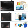 Fireproof Waterproof Money Document Bag - 3 Pack Safe Upgraded Zipper Bags, Fire & Water Resistant Storage Organizer Pouch for A4 A5 Documents Holder,File,Cash,Jewelry,Passport,Tablet,Laptop (Black)