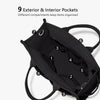 Topdesign Heavy-Duty Canvas Tote Bag for Women, Adjustable Crossbody/Shoulder Handbag with 9 Pockets, Everything Tote