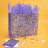 Qirrmiy 13" Large Rose Purple Gift Bag Set with Greeting Card and Tissue Paper for Women or Girls for Celebrating Birthdays, Valentine'S Day, Weddings, Anniversaries, Mother'S Day