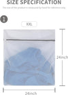 2 Xx-Large Honeycomb Delicates Bags for Washing Machine, 24 X 24 Inches Lingerie Bags for Laundry, Travel Storage Organize Bag for Cotton Clothes,Sheet, Shoes