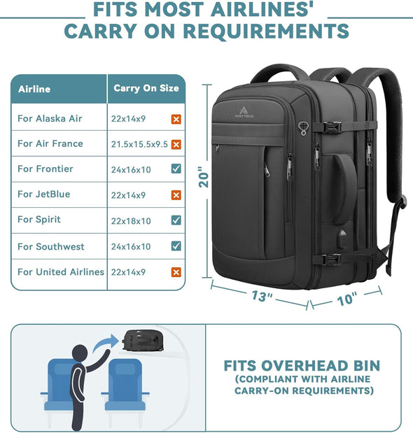 AREYTECO 50L Expandable Travel Backpack – Kinzd AREYTECO 50L Expandable Travel Backpack – Kinzd