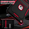 Case for Ipad 9Th/8Th/7Th Generation 2021/2020/2019(10.2 Inch), Heavy Duty Military Grade Shockproof Rugged Protective 10.2" Cover with Built-In Stand for Ipad 9 8 7 Gen (Black+Red)