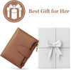 Small Wallet Women RFID Blocking Soft Leather Bifold Compact Card Holder Wallet for Women with Zipper Coin Pocket 4 ID Window