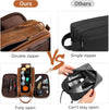 Elviros Travel Toiletry Bag for Men, Shaving Dopp Kit Water-Resistant Bathroom Small Toiletries Organizer PU Leather Cosmetic Bags