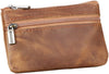 Coin Purse for Men,Coin Pouch for Men,Genuine Leather Mens Tray Purses Coin Purse Cash Change Wallet Key Holder Money Pouch (Brown)