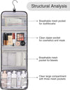 Relavel Travel Hanging Toiletry Bag for Men Women Travel Kit Shaving Bag Waterproof Large Makeup Bag Wash Bag Makeup Organizer Cosmetic Case for Bathroom Shower Black