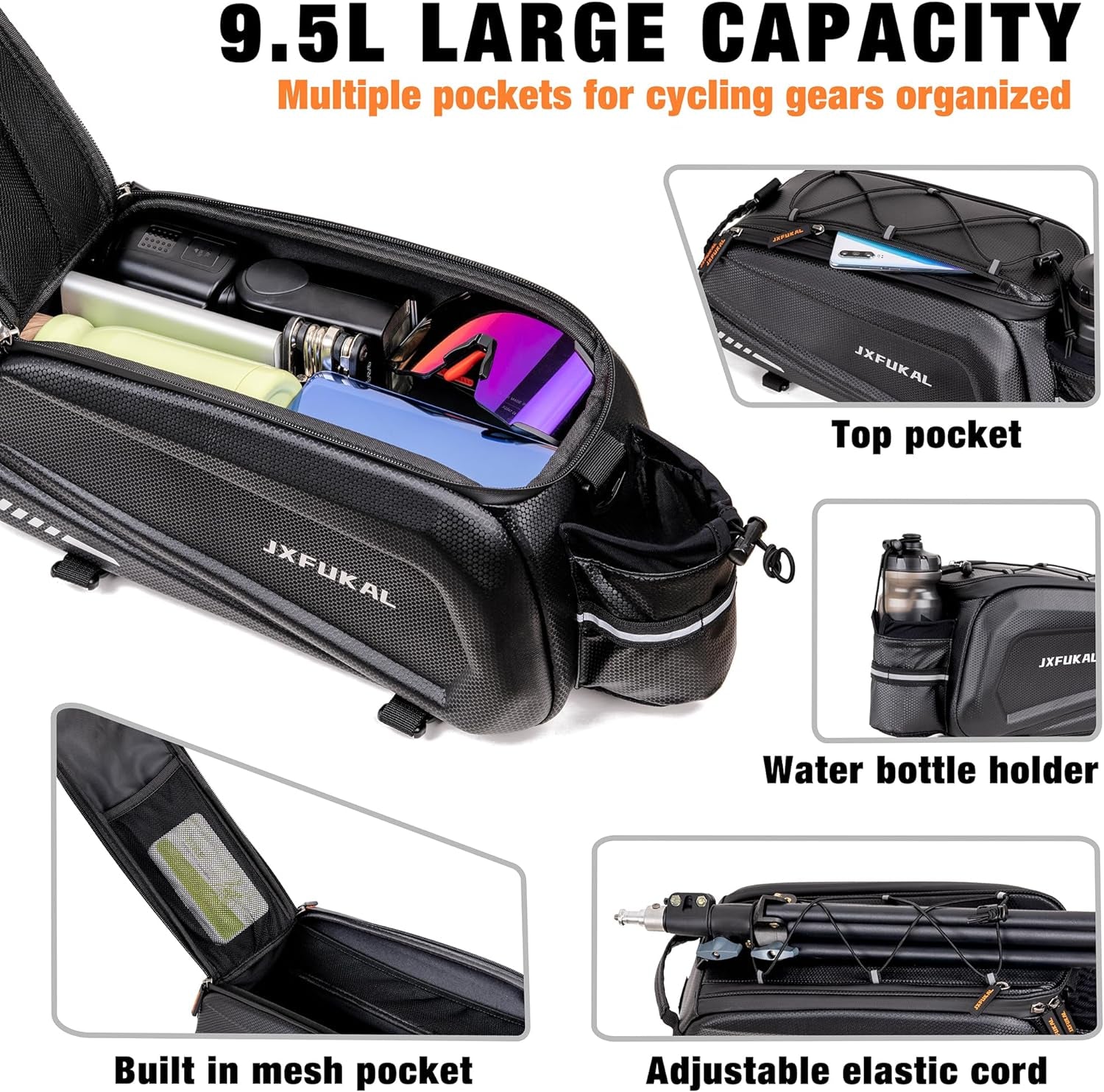 bicycle trunk bag rain cover JXFUKAL Hard Shell Bike Trunk Bags – Kinzd