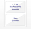 Clear Adhesive Business Card Pocket Swith Side Open for Loading, 50 Pack, Plastic Labels Holders for Storage Bins and Library Card, Ideal for Organizing and Protecting Your Business Cards