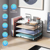Gianotter 4-Tier Paper Organizer with Magazine Holder, Desk Organizers and Accessories, Desk Accessories & Workspace Organizers, File Organizer for Office Supplies Storag (Black)
