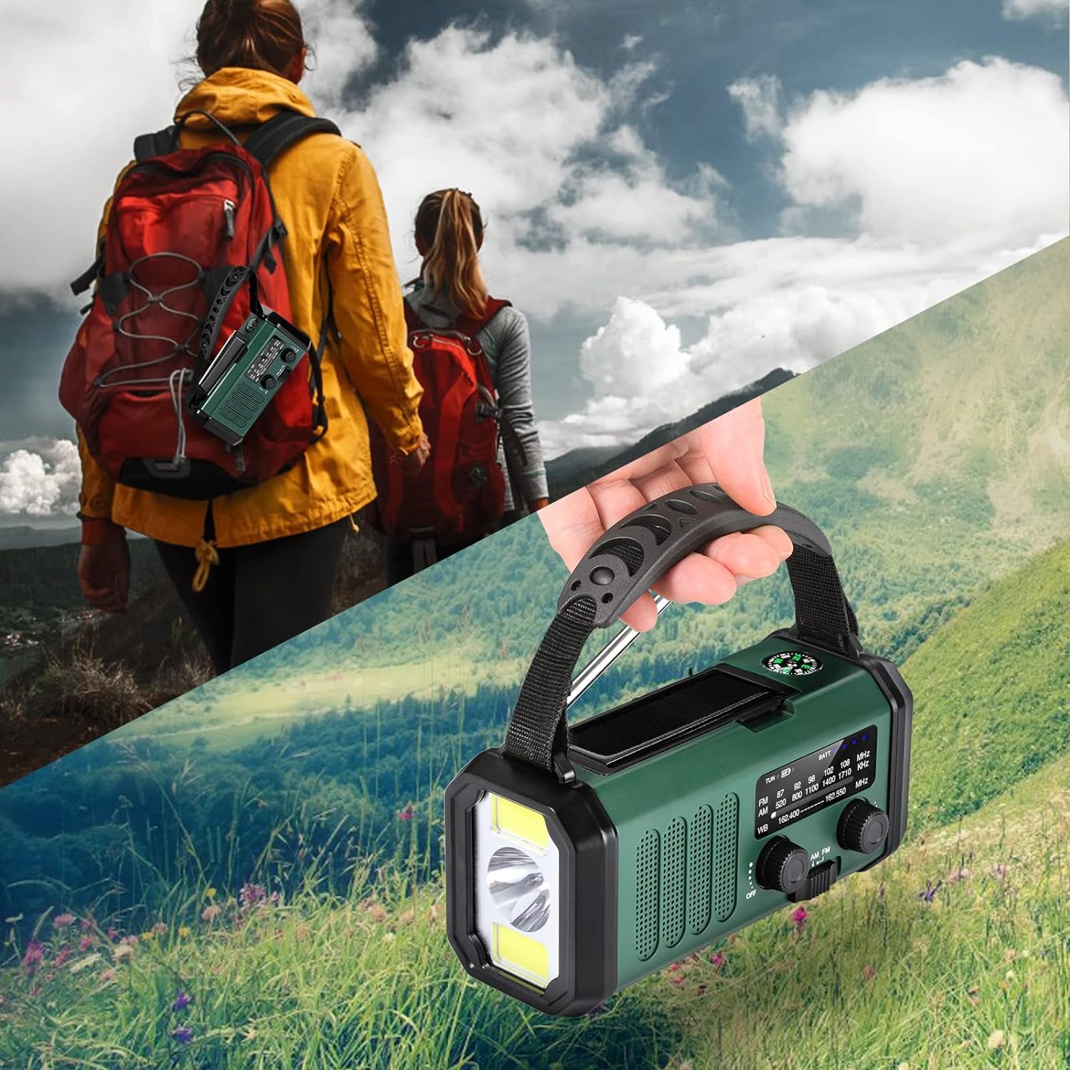 Hurricane Rado Hand Crank Emergency Radio, NOAA Weather Radio with AM/FM Solar Radio ...