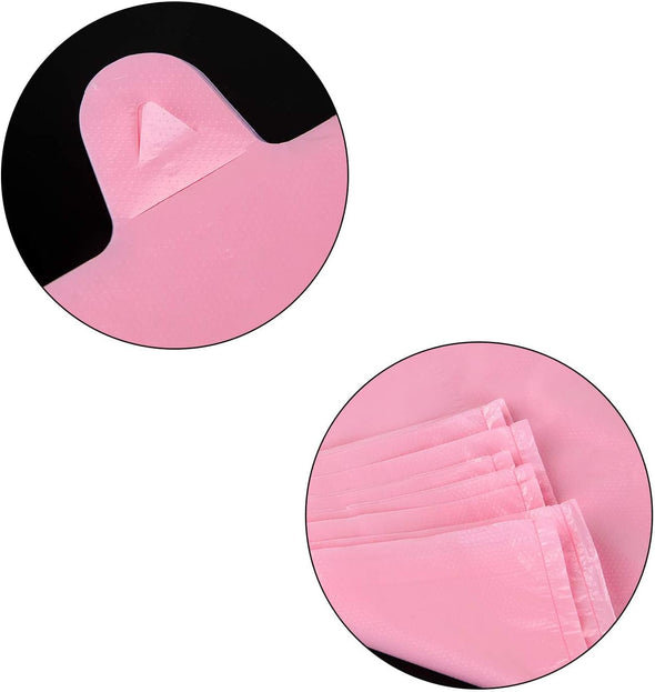 Lazyme T Shirt Bags, Pink Plastic Bags with Handles for Grocery and Retail, Bolsas De Plastico Para Negocio, 12X20 Inches (50 Pcs)