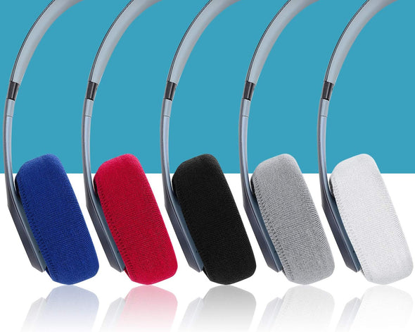 Earpads Sweater Cover Protectors with Stretchable Knit Fabric for Beats Studio 3/2 Bose QC35 25 15 Headphones and Other Headsets with 3-4 Inch Ear Cushions [ 2 Pairs ] (Black)