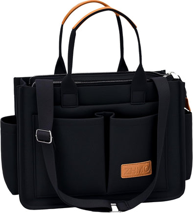Tote Bag for Women with Compartments,Large Canvas Tote Women'S Purse Crossbody Bags Work Laptop Book Bag Satchels Handbags