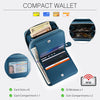 Small Wallet for Women, Genuine Leather RFID Blocking Credit Card Holder Slim Compact Coin Purse Women'S Wallets with ID Window 8 Card Slots