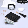 BAOSIWA Silicone Bracelet Keychain Wallet for Women Wristlet Card Holder Slim RFID Wallet with Zipper Pocket