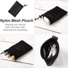 Uxcell Nylon Mesh Drawstring Bag, 5 X 3.5 Inch Small Storage Pouch String Bags for Mini Stuff MP3 Charger Earphone Key, 3Pcs Travel Kit Organizer for Lipstick Cosmetic Jewelry, Black