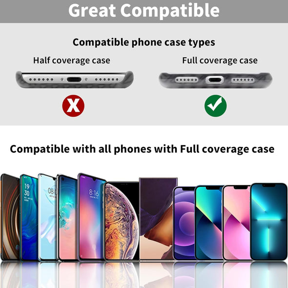 Phone Tether Tab for Iphone, Cell Phone Lanyard Patch, Phone Strap Replacement Part for All Full Phone Cases (Black)