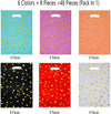 HABILE 48 Pieces of Thicker Gift Bags with Handles, Plastic Party Candy Bags with Sparkling Stars, Suitable for All Kinds of Holiday Parties