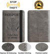 Passport Holder Cover Wallet Travel Essentials RFID Blocking Leather Card Case International Must Haves Travel Accessories for Women Men(101#Coffee Grey)