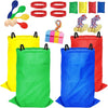 32 Pcs Outdoor Games Potato Sack Race Bags for Kids Adults, Bean Bag Toss Game, 3 Legged Race Bands, Egg Spoon Relay Race Game, Carnival outside Yard Lawn Games for Easter Christmas Birthday Party