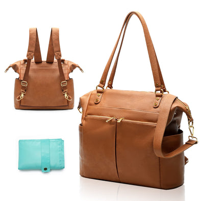 MOMINSIDE Multifunctional Leather Diaper Bag