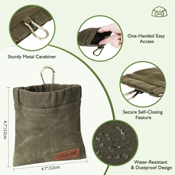 ETIAL Portable Hand Free Dog Treat Pouch for Pet Travel or Outdoor Use