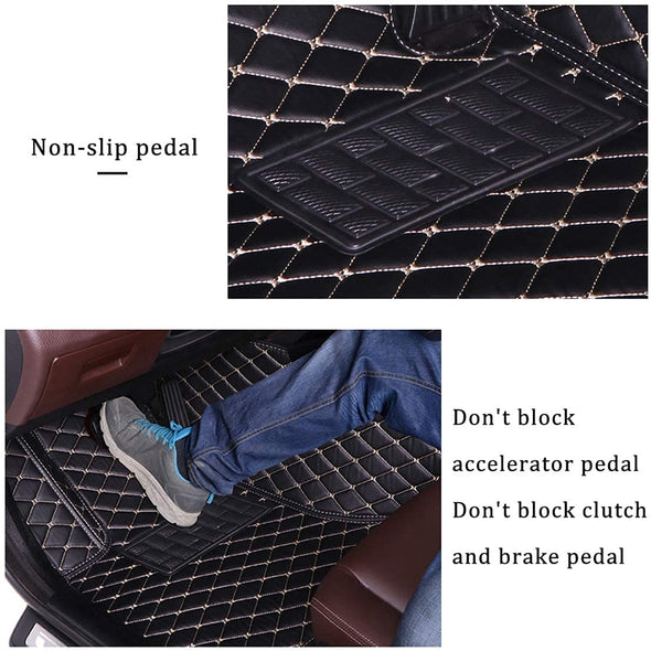 ZPXJSM Custom Making Car Non-Slip Leather Floor Mats for 95% Sedan SUV Sports Car