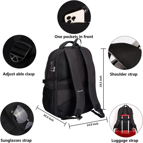 SHRRADOO Durable Waterproof Anti Theft Laptop Backpack Travel Backpacks Bookbag with usb Charging Port for Women & Men School College Students SHRRADOO Durable Waterproof Anti Theft Laptop Backpack Travel Backpacks Bookbag with usb Charging Port for Women & Men School College Students