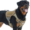 Auroth No Pull Adjustable Tactical Dog Harness for Large Dogs with Reflective, Army Yellow L