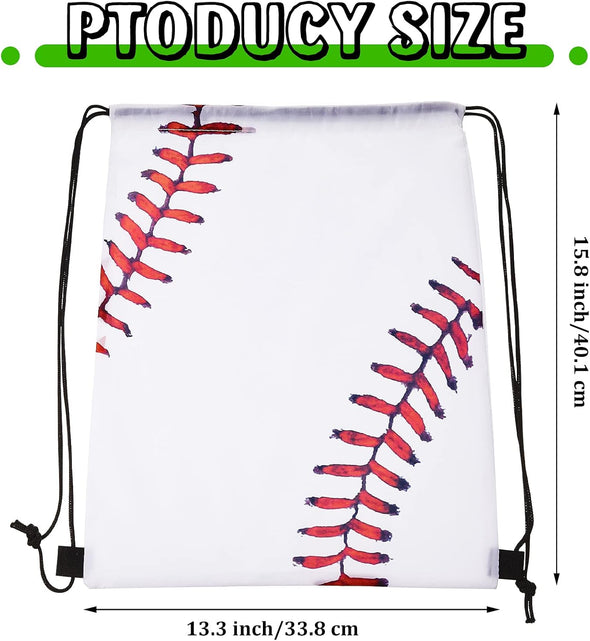 Frienda Baseball Drawstring Backpack Bag Baseball Drawstring Party Favor Bags for Gym Sports Teams(12 Pieces)