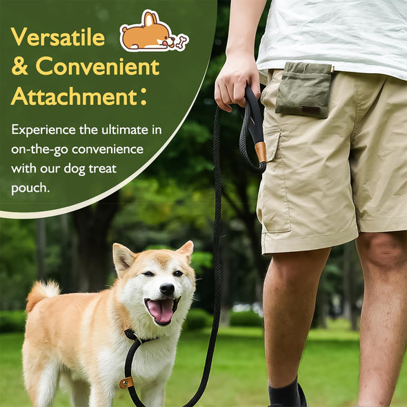 ETIAL Portable Hand Free Dog Treat Pouch for Pet Travel or Outdoor Use