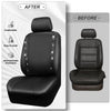CAR PASS Car Rhinestone Leather Seat Covers Full Set, Rear with Zipper Universal for Cute Women - Black