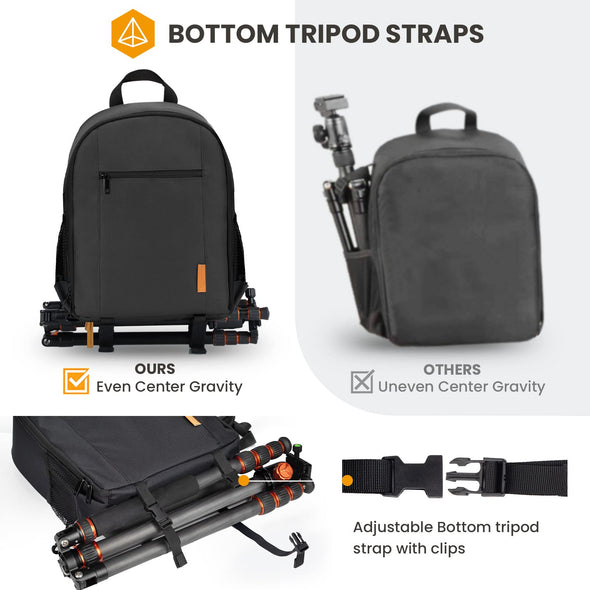 TARION Camera Backpack, Professional DSLR Camera Bag, Photograhy Backpack with Rain Cover Laptop Compartment