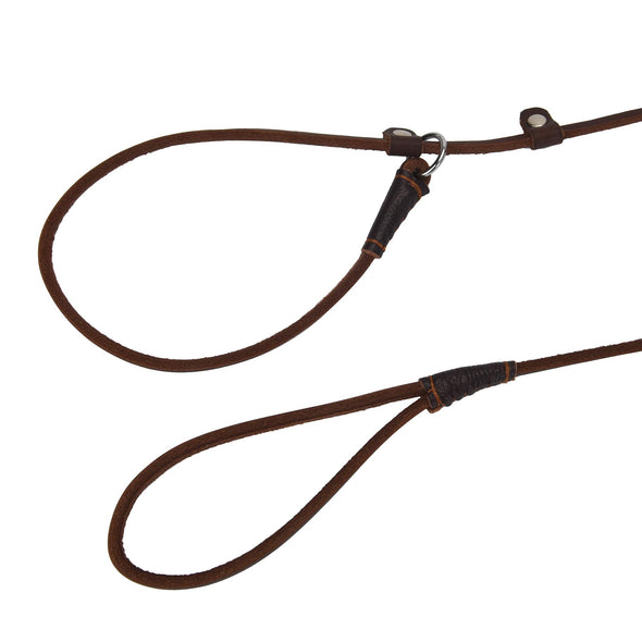 MoSANY Real Leather Slip Adjustable Dog Leash for Small Medium Dogs 5 ft x 1/5 inch
