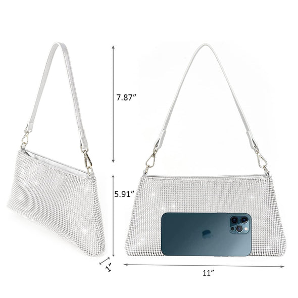 Valleycomfy Rhinestone Evening Clutch Bag for Prom Cocktail Party Wedding