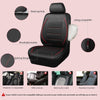 CAR PASS Piping Leather Car Seat Cover, Airbag Compatible,Inside Zipper Design - Full Set, Universal, Black and Red