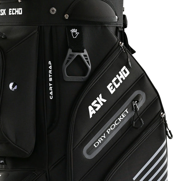 ASK ECHO T-Lock Golf Cart Bag with 14 Way Organizer Divider, Premium Cart Bag with Handles and Rain Cover