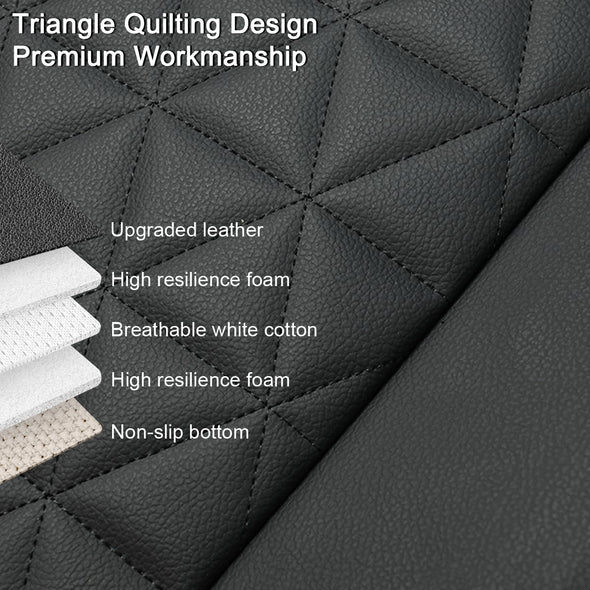 Black Panther Luxury Faux Leather Car Seat Cover, Front Bottom Seat Cushion Cover, Universal - 1 Piece Black