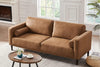 HIFIT Faux Leather Sofa with Upholstered Cushions & Pillows 3 Seat for Living Room Apartment Office, Brown 79”