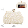UBORSE Women Pearl Clutch Bag Crystal Beaded Evening Bag with Pearl Chain