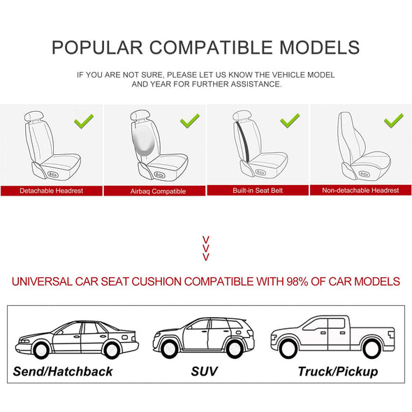 BOPUOVRE Luxury PU Leather Car Seat Cover with Storage Pocketm, Full Protection Universal - Black,1 Piece