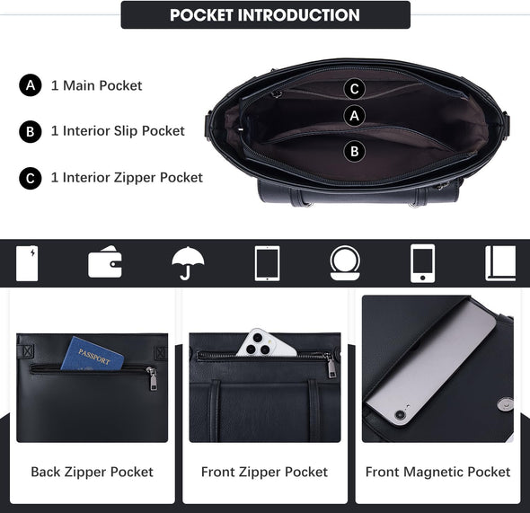 Crossbody Bags for Women,Multi Pocket Crossbody Purses Vegan Leather Shoulder Handbags Travel Purse Adjustable Strap